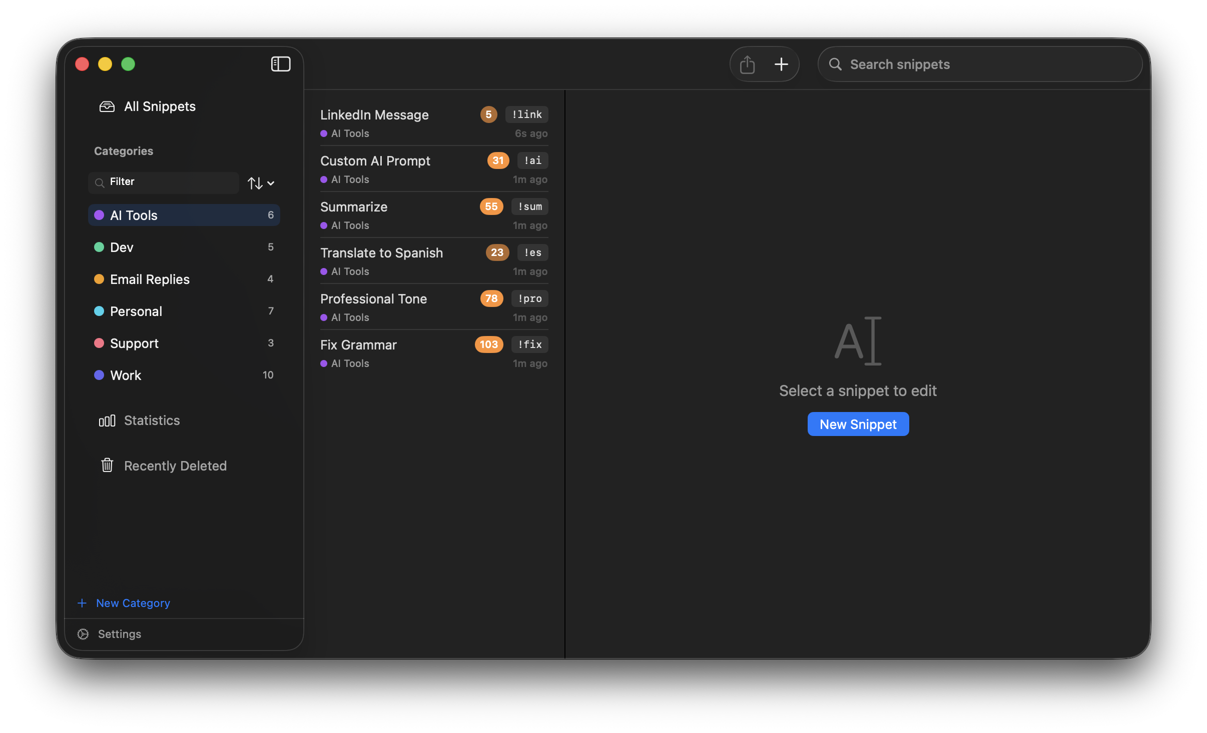 TypeShift main window